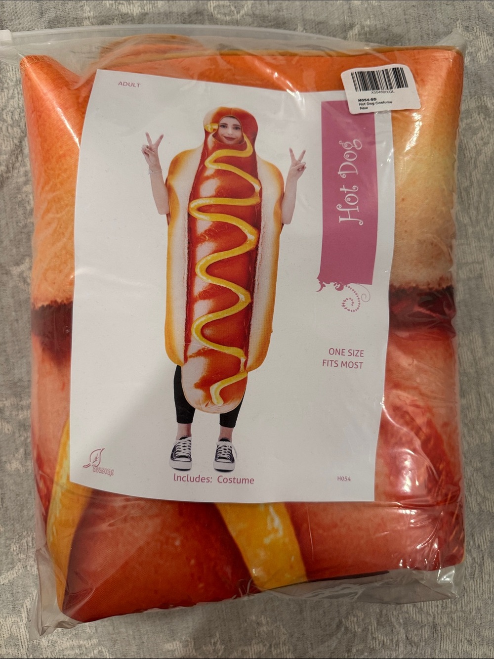 Halloween Hot Dog Costume unisex adult one size fits most, worn once
